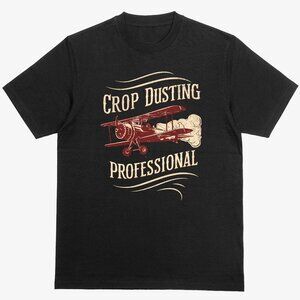 Crop Dusting Professional Funny Fart Gag Men’s T-shirt Black 100% C…